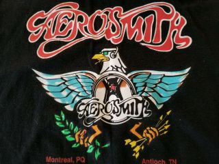 Vintage Aerosmith Aero Force One 1993 Concert Tour T Shirt Jerzees Medium 8