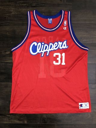 Rare Vintage Champion Nba Los Angeles Clippers Brent Barry Basketball Jersey
