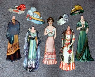 1894 Tuck & Sons Paper Doll W/4 Dresses & 4 Hats Marion Manners