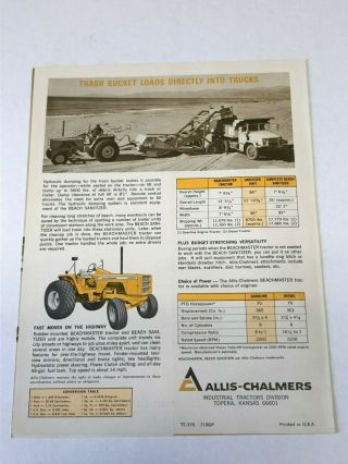 Vintage Allis Chalmers 190 Beachmaster Brochure 3