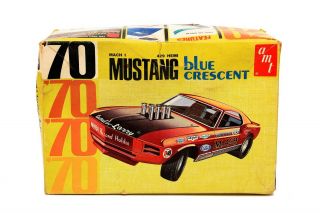 Rare Vintage Amt Y729 Blue Crescent Ford Mustang Mach 1 429 Hemi Model Kit