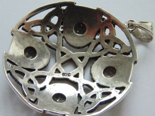 Vintage Mens Biker Viking Nordic Celtic Knots Shield Sterling Silver Pendant 925 5