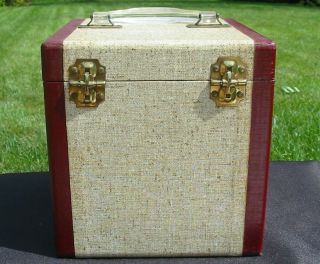 Vintage Wood Yankee Clipper 45 Vinyl Record Carrying Case Caddy File Box Storage 3