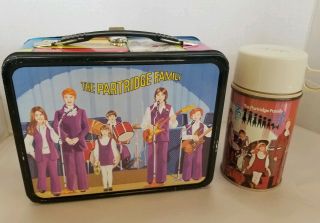 Vintage 1971 Tv Show The Partridge Family Metal Lunch Box W/ Thermos