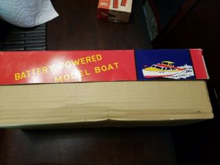 Vintage Union Brand Toy Wooden Boat Model Battery Powered Detailed - Japan Boxed 7