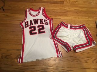 Vintage 80s Atlanta Hawks 22 Sand Knit Jersey And Shorts Size 40 30 Nba College