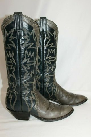 Laramie Vintage Hand Made Womens 7 Leather Western Cowboys Boots Usa Made Guc
