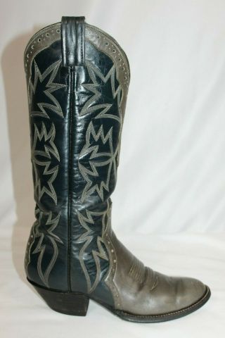Laramie Vintage Hand Made Womens 7 Leather Western Cowboys Boots USA Made GUC 4