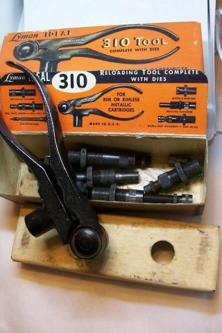 Vintage Lyman Ideal 310 Reloading Tool W/ 44 Spec / Mag Dies