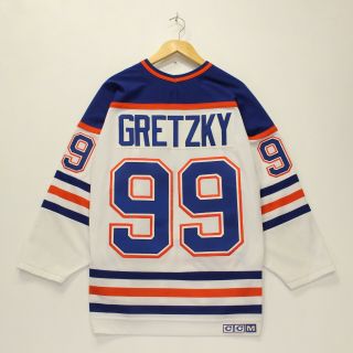 Vintage Wayne Gretzky Edmonton Oilers Ccm Nhl Jersey Size Large White Captain