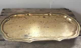 Vintage Mottahedeh Brass Historic Natchez Foundation Footed Tray Rare
