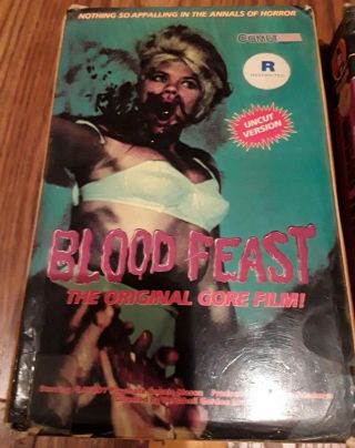 Herschell Gordon Lewis Blood Feast and Gruesome Twosome Vintage VHS tapes. 2