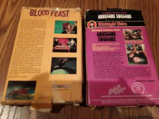 Herschell Gordon Lewis Blood Feast and Gruesome Twosome Vintage VHS tapes. 4