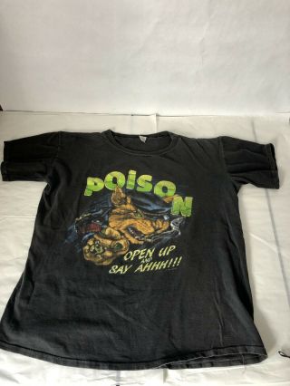Vintage Poison Open Up And Say Ahh Shirt 1988 2xl