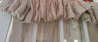 Vintage Curtains Drapes Pleated Woven Beige Pink 2 Panels 12 Pleats Retro Boho 7