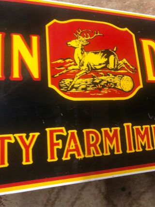 Vintage 1995 John Deere Quality Farm Implements Porcelain Sign 3