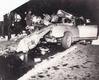 Vintage Silver Photo 1967 Actress Satanist Jayne Mansfield Death Car Accident