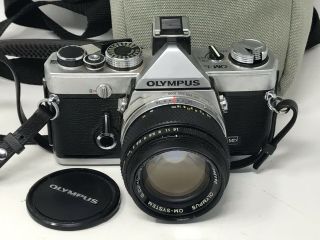 Vintage Olympus Om - 1 Camera W/ Om System G Zuiko F=50mm Lens