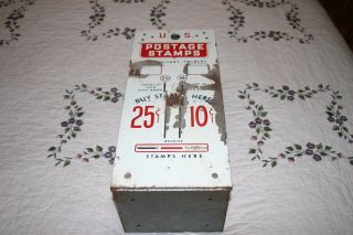 Vintage U.  S.  Postage Stamp Vending Machine 10 & 25 Cent Slots Machine 1