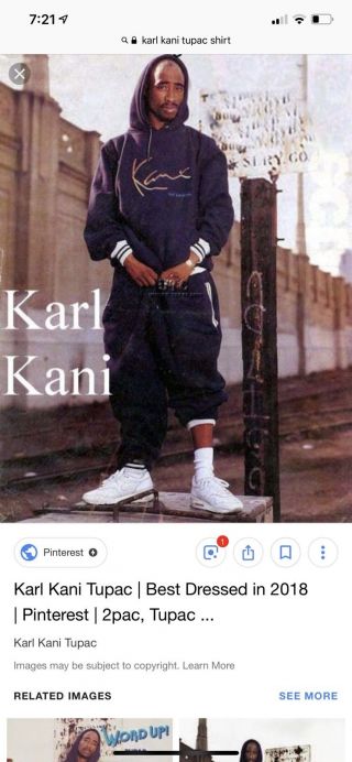Rare VTG KARL KANI Jeans Signature Spell Out T Shirt 90s Tupac Hip Hop Black XL 6