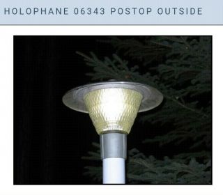 Vintage Holophane Mid Century Postop Outside Yard Light Pole Architectural Light 2