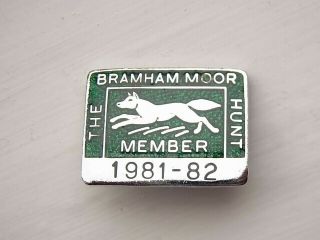 Hunting The Bramham Moor Hunt Member 1981/82 Vintage Badge