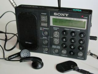 Vtg Miniature SONY ICF - SW1 AM/FM radio SENNHEISER headphones JAPAN FaultySpeaker 2