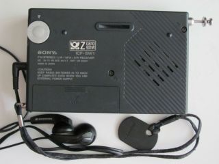Vtg Miniature SONY ICF - SW1 AM/FM radio SENNHEISER headphones JAPAN FaultySpeaker 4