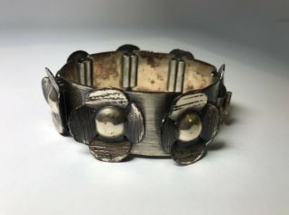 Vintage Rebajes Modernist Sterling Silver 925 Flower Bracelet Arts & Crafts