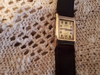 Rare Men/s Vintage Tank Watch.  " Tissot ".  Gold Filled Case.  Very Looking.