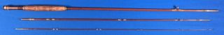 Vtg Heddon 10 Bamboo Fly Rod 9 Foot 3 Piece Fishing Pole Cork