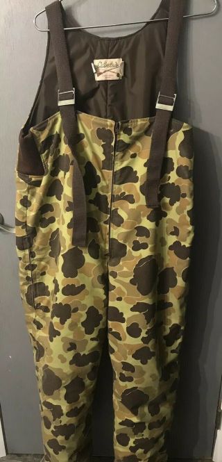 Vintage Cabelas Goretex Camo Insulated Bibs Hunting Xl 60/70’s Made In Usa