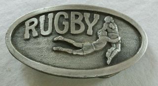 Rugby Sport Vintage 1975 Belt Buckle Takes Leather Balls San Fernando Rugby Club