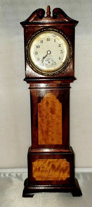 Antique Miniature Grandfather Clock Doll House Seth Thomas Exquiste Look 