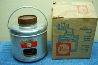 1969 Vintage Poloron Featherflite Aluminum Water Jug Thermos 1 Gal Picnic NOS 2