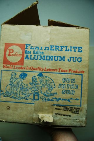 1969 Vintage Poloron Featherflite Aluminum Water Jug Thermos 1 Gal Picnic NOS 6