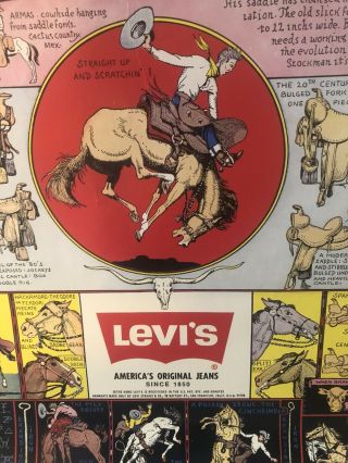 JO MORA SWEETHEART OF THE RODEO WESTERN COWBOY POSTER Vintage Levi’s Jeans Ad  2