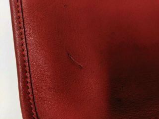 Vintage COACH Red Leather Medium Zippered Shoulder Bag Made In York Rare 3