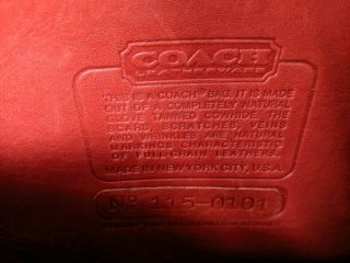 Vintage COACH Red Leather Medium Zippered Shoulder Bag Made In York Rare 8