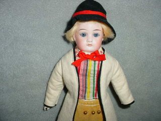 Antique Cabinet Size Bisque Head Doll W/closed Mouth