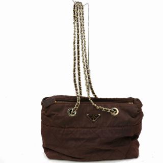 Authentic Vintage Prada Shoulder Bag Browns Nylon 364272