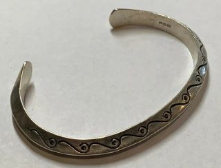 Vintage Navajo Heavy Sterling Silver Cuff Bracelet Signed Mclbz 20.  6g
