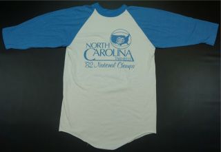 Rare Vintage North Carolina Tarheels 1982 National Champs T Shirt 80s Jordan Unc