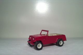 Vintage Antique Tonka Jeep Jeepster Convertible Red Pressed Metal Truck 1970’s.
