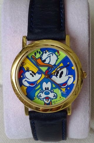 Vintage,  Rare Disney By Jaz Watch - Mickey & Minnie & Goofy & Donald Duck