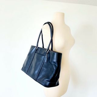 Vintage Coach Black Leather Large Work Tote Bag Hamptons Style 7515 Briefcase 4