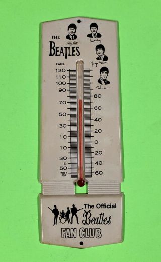 Vintage 1960s The Beatles Thermometer Official Beatles Fan Club
