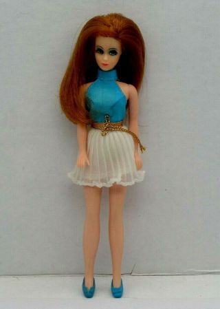 Topper Dawn Doll RARE BLUE EYED GLORI with LONG SIDE PART HAIR & 2 Outfits 2