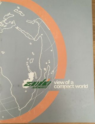 Zambia Airways Profile Brochure Route Map Bac 1 - 11 1970 Vintage