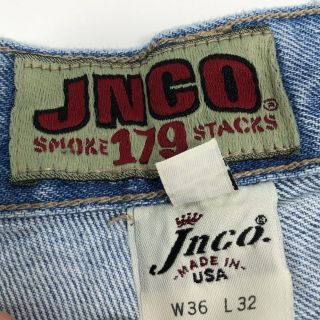 Vintage JNCO Jeans Smoke Stacks 179 Tag Sz 36x32 (Actual 34x32.  5) 179W 7